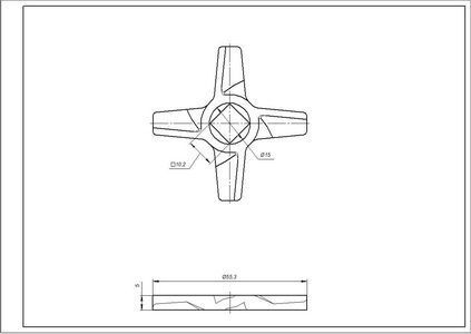 Набір ножів для м&aposясорубки Zelmer 10003883 ZMMA028X (2 шт.) D=55.5mm s=5mm Отвір=10x10mm NR8 (двосторонні) 00000028714 фото